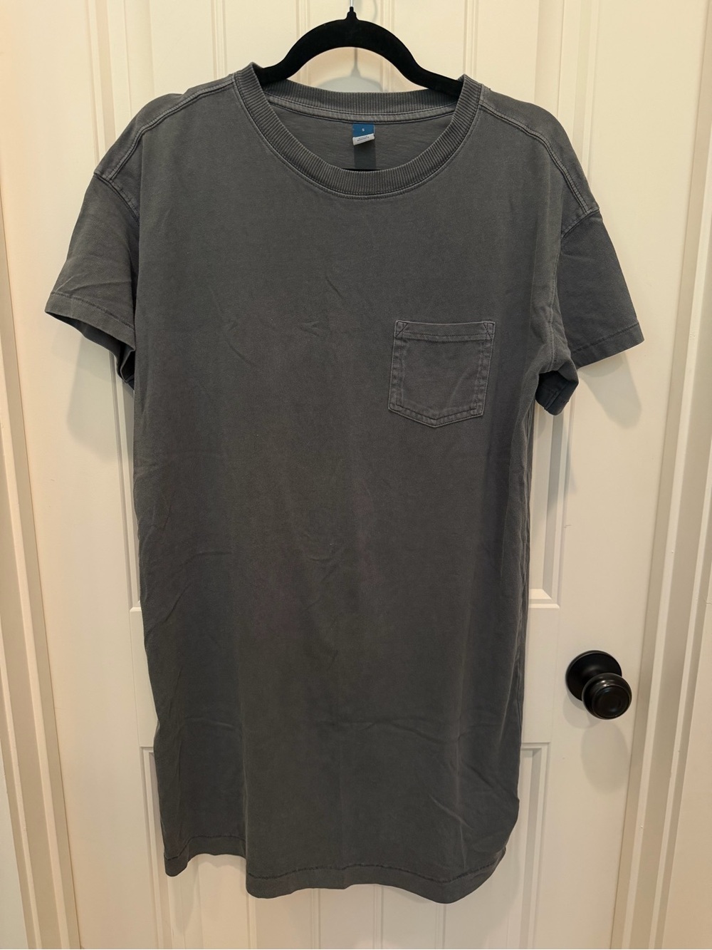 Old Navy Washed Charcoal Short-Sleeve Pocket Tee Dress